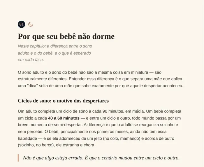Página do manual no celular